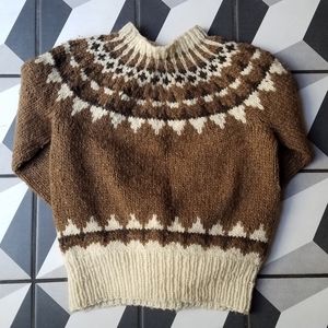 Gorgeous hand knit 100% wool fair isle sweater